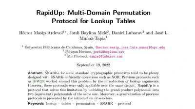 RapidUp: Multi-Domain Permutation Protocol for Lookup Tables featured image